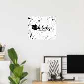 Oh Baby Black + White Spritzer Unisex Kinderdusche Poster (Heimbüro)