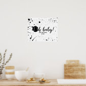 Oh Baby Black + White Spritzer Unisex Kinderdusche Poster (Küche)