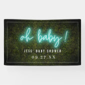 Oh Baby-Blauneonboxwood-Babyparty Banner (Horizontal)