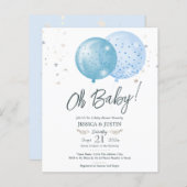 Oh Baby Blue Balloons Baby Dusche (Vorne/Hinten)
