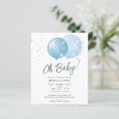 Oh Baby Blue Balloons Baby Dusche (Stehend Vorderseite)