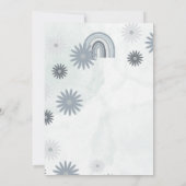 Oh Baby Blue Boho Floral Baby Dusche Einladung (Rückseite)