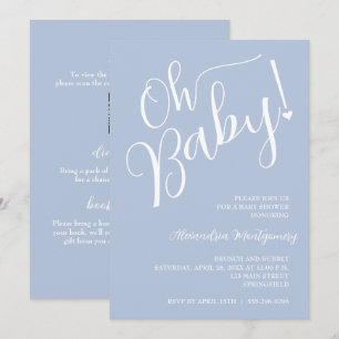 Oh, Baby! Blue Boy Baby Shooter QR Code Einladung