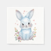 Oh Baby, Blue Bunny Shower Party Pastel Serviette (Vorderseite)