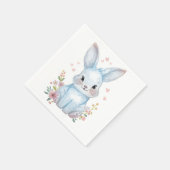 Oh Baby, Blue Bunny Shower Party Pastel Serviette (Ecke)