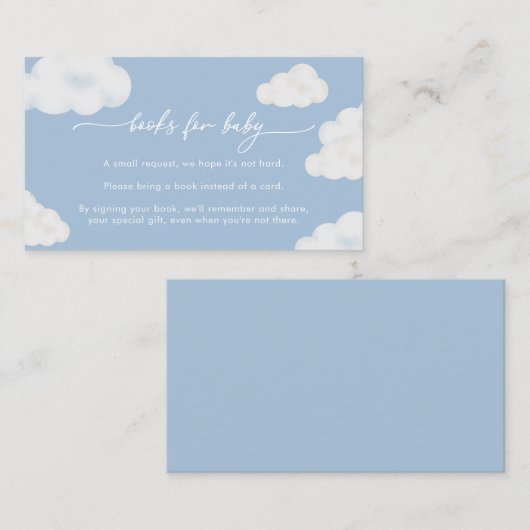 Oh Baby Blue Cloud Baby Duschbücher für Baby Visitenkarte (Vorne/Hinten)
