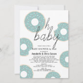 Oh Baby Blue Donut Boy Baby Dusche von Mail Einladung (Vorderseite)