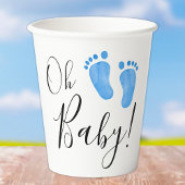 Oh Baby Blue Feet Baby Dusche Pappbecher