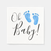 Oh Baby Blue Feet Baby Dusche Serviette (Vorderseite)