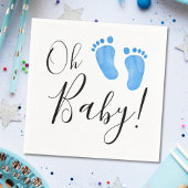 Oh Baby Blue Feet Baby Dusche Serviette