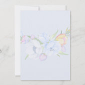 Oh Baby Blue Floral Baby Dusche Crystal Frame Einladung (Rückseite)