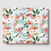 Oh Baby Blue Floral Botanical Donut Baby Dusche Gästebuch (Rückseite)