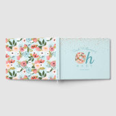 Oh Baby Blue Floral Botanical Donut Baby Dusche Gästebuch (Voll)