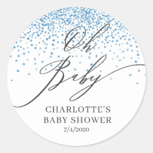 Oh Baby Blue Glitzer Fevor Sticker