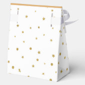 Oh Baby Blue Gold Ginkgo Leaf Baby Dusche Geschenkschachtel (Rückseite)