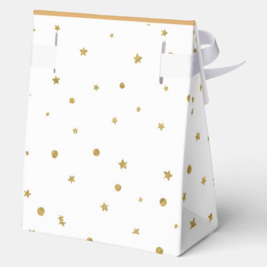 Oh Baby Blue Gold Ginkgo Leaf Baby Dusche Geschenkschachtel (Rückseite)