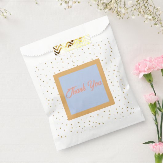 Oh Baby Blue Gold Ginkgo Leaf Baby Dusche Geschenktütchen (Versiegelt)