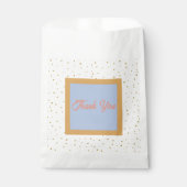 Oh Baby Blue Gold Ginkgo Leaf Baby Dusche Geschenktütchen (Vorderseite)