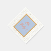 Oh Baby Blue Gold Ginkgo Leaf Baby Dusche Serviette (Ecke)