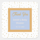 Oh Baby Blue Gold Ginkgo Leaf Danke Stickers (Vorderseite)