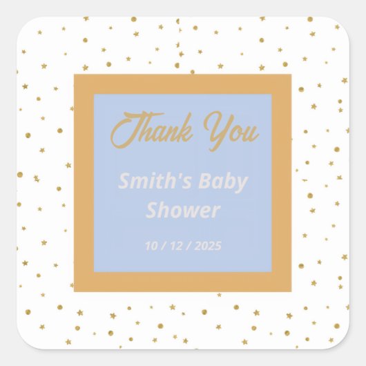 Oh Baby Blue Gold Ginkgo Leaf Danke Stickers (Vorderseite)