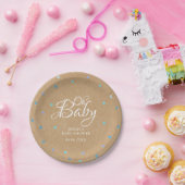 Oh Baby Blue Liebe Hearts Babydusche / Sprinkle Pappteller (Party)