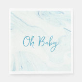 Oh Baby Blue Marble Boy Baby Shower Paper Napkin Serviette (Vorderseite)