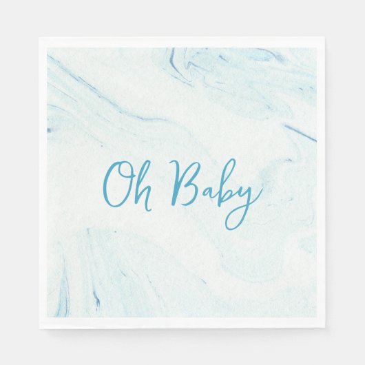 Oh Baby Blue Marble Boy Baby Shower Paper Napkin Serviette (Vorderseite)