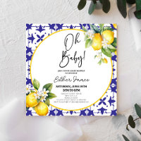 Oh Baby! Blue Mediterranean Tile Lemon Baby Shower