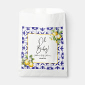 Oh, Baby! Blue Mediterranean Tile Lemon Babydusche Geschenktütchen (Vorderseite)