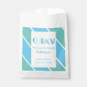 Oh Baby Blue Modern Baby Dusche Fevor Bag Geschenktütchen (Vorderseite)