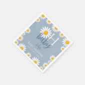 Oh Baby Blue Modern Daisy Baby Dusche Serviette (Ecke)