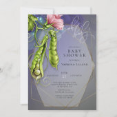 Oh Baby Blue - Platterbsen in einer Pod Baby Dusch Einladung (Vorderseite)