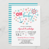 Oh Baby Blue & Red Nautical Baby Dusche