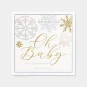 Oh Baby Blue Snowflake Dusche Napkins Serviette (Vorderseite)