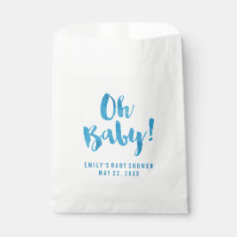 Oh Baby Blue Watercolor Baby Dusche Geschenktütchen