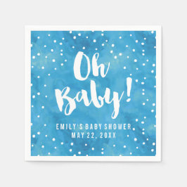 Oh Baby Blue Watercolor Baby Dusche Serviette