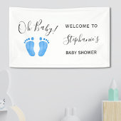 Oh Baby Blue Welcome Baby Dusche Banner