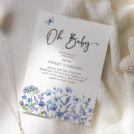 Oh Baby Blue Wildblume Baby Dusche Einladung