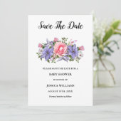 "Oh baby" Blumen-Arrangement Babydusche Save The Date (Stehend Vorderseite)
