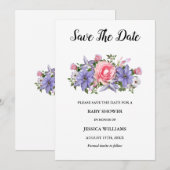 "Oh baby" Blumen-Arrangement Babydusche Save The Date (Vorne/Hinten)