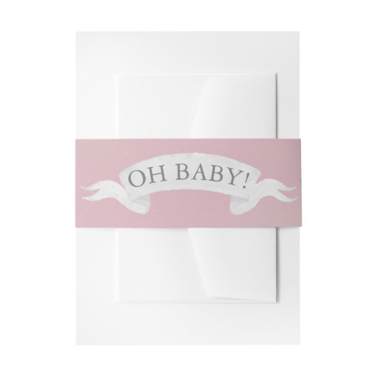 "Oh, Baby!" Blush Pink Twinkle Little Star Einladungsbanderole (Vorderseite Beispiel)