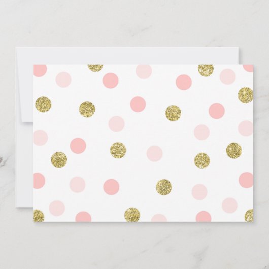 Oh Baby Blush Pink und Gold Baby Dusche Einladung (Rückseite)