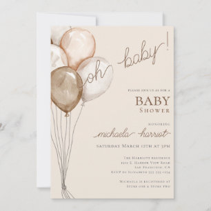Oh Baby Boho Ballon Gender Neutral Baby Dusche Einladung