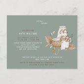 Oh Baby Boho Bassinet Sage Virtual Dusche Ankündigungspostkarte (Vorderseite)