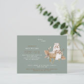 Oh Baby Boho Bassinet Sage Virtual Dusche Ankündigungspostkarte (Stehend Vorderseite)