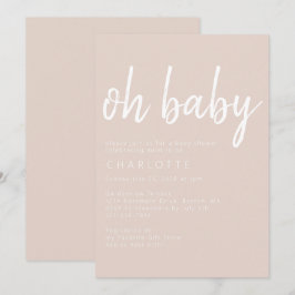 Oh Baby Boho Beige Gender Neutral Baby Shower Inv Einladung