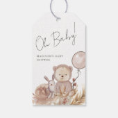 Oh Baby Boho Botanical mit Sweet Bear Baby Dusche Geschenkanhänger (Rückseite)