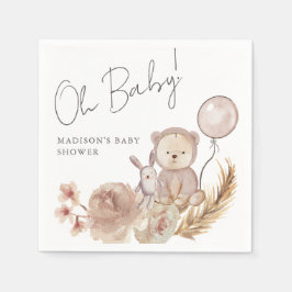 Oh Baby Boho Botanical mit Sweet Bear Baby Dusche Serviette