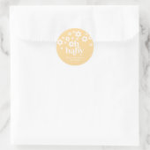 Oh Baby! Boho Daisy Baby Dusche gelb! Runder Aufkleber (Tasche)